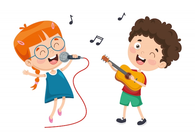 Vector illustration of children music