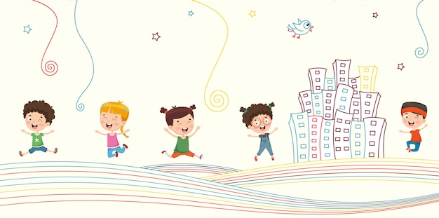 Vector illustration of children