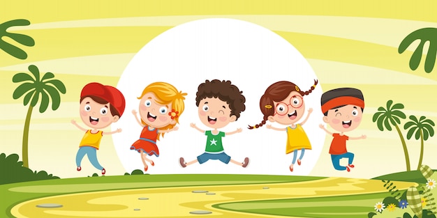 Vector vector illustration of children