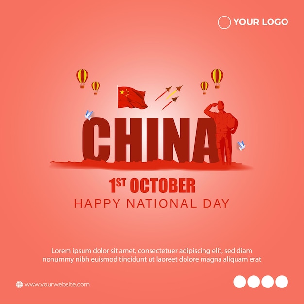 Vector illustration of China National Day banner