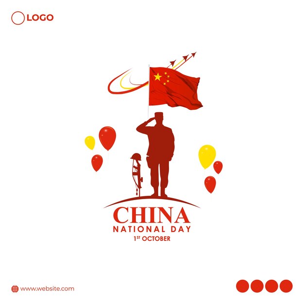 vector illustration of china national day social media feed template