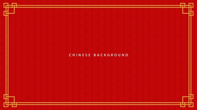 Vector illustration of a chinese frame background in red and gold colors