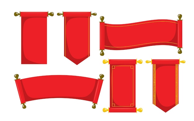 Vettore illustrazione vettoriale di rotoli cinesi su uno sfondo bianco carta tradizionale cinese per la registrazione e la conservazione di manoscritti in stile cartone animato antiche usanze della cina