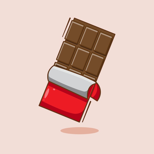 Vector illustration of chocolate with the package