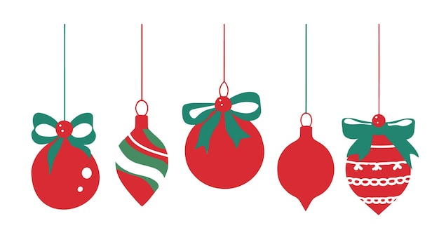 Vector illustration of Christmas decoration ornaments for merry Christmas