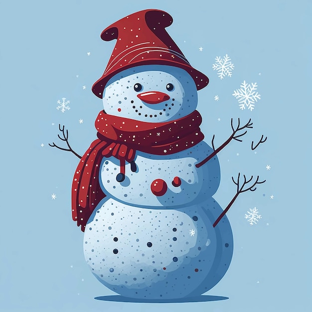 Vector illustration of christmas snowman