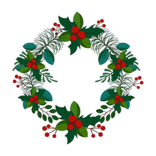 Vector illustration of Christmas Wreath