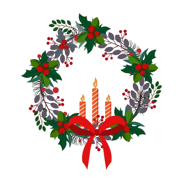 Vector vector illustration of christmas wreath