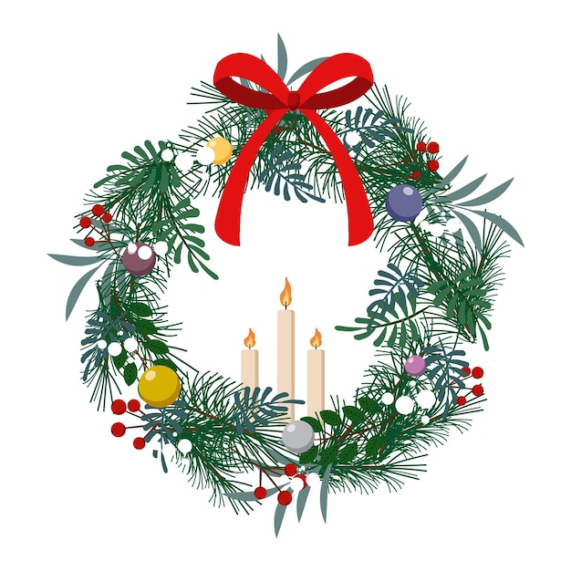 Vector illustration of Christmas Wreath