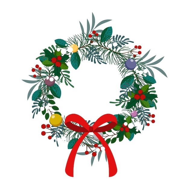 Vector illustration of Christmas Wreath