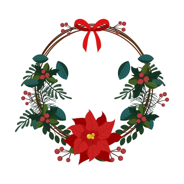 Vector illustration of Christmas Wreath