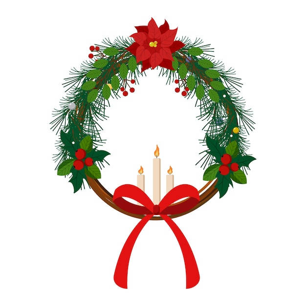 Vector illustration of Christmas Wreath