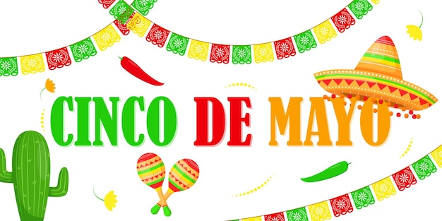 vector illustration of cinco de mayo greeting