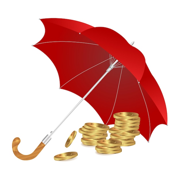 Vector illustration of classic elegant opened  umbrella