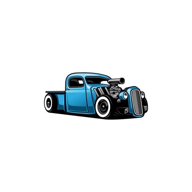 Vector illustration of classic hot rod isolated on the white background