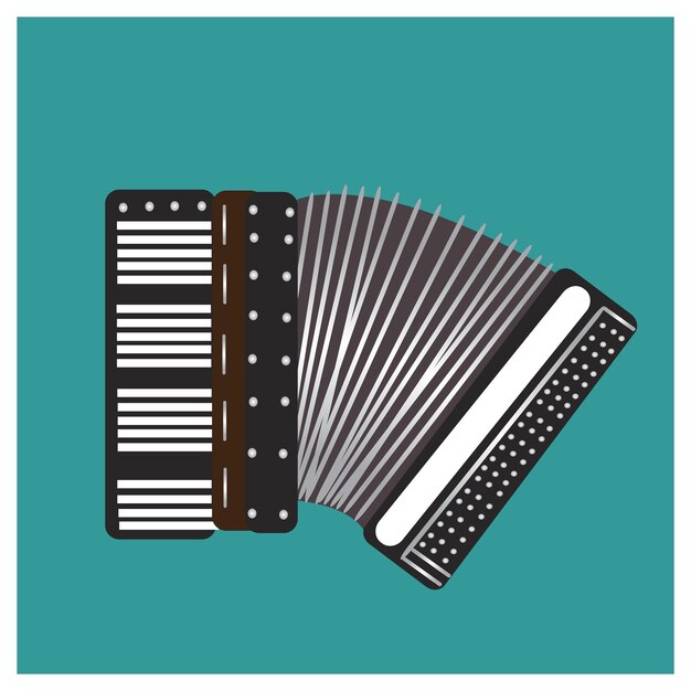 Vettore illustrazione vettoriale dello strumento musicale classico accordeon