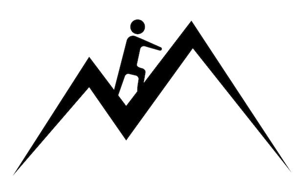векторная иллюстрация альпиниста на прозрачном фоне