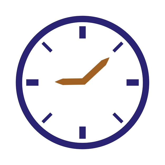 Vector illustration of clock on white background