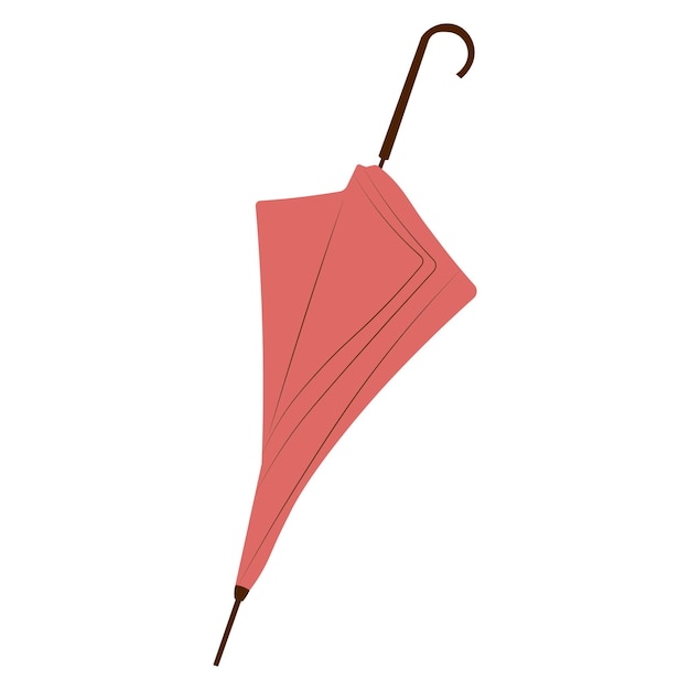 Vector illustration of a closed folded umbrella in flat style Umbrella in autumn boho colors