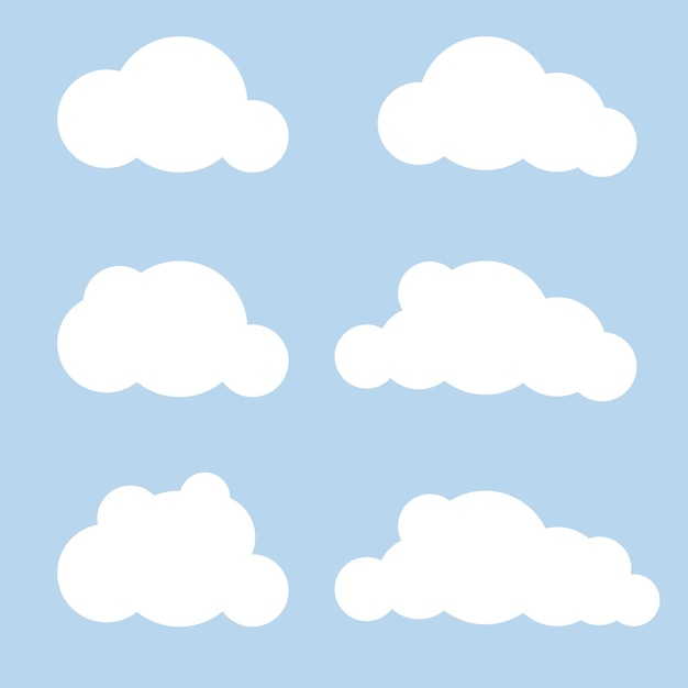 Vector illustration of clouds collection