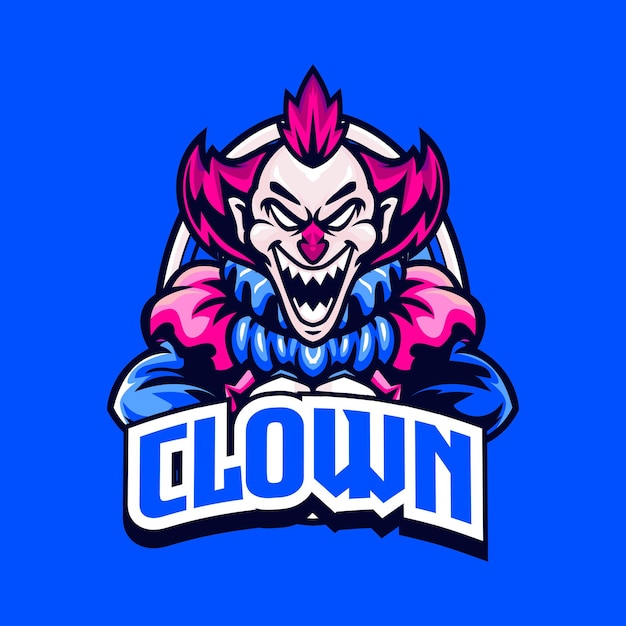 Vector illustration of clown mascot with esport style