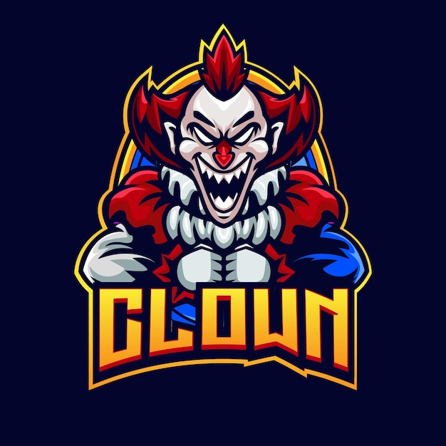 Vector illustration of clown mascot with esport style