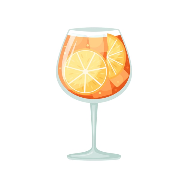 Vector vector illustration of a club alcoholic cocktail aperol spritz