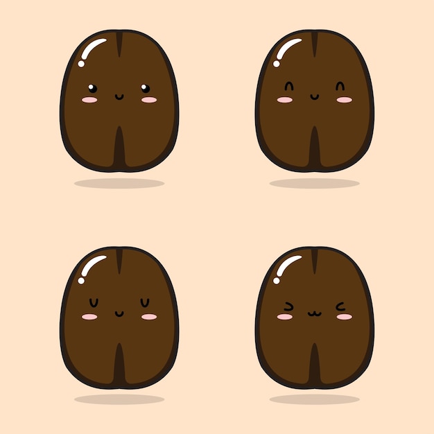 vector illustration of coffee bean emoji