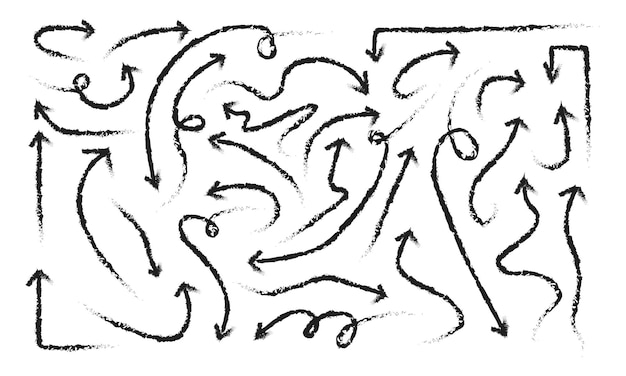 Illustrazione vettoriale di una raccolta di frecce con varie forme
