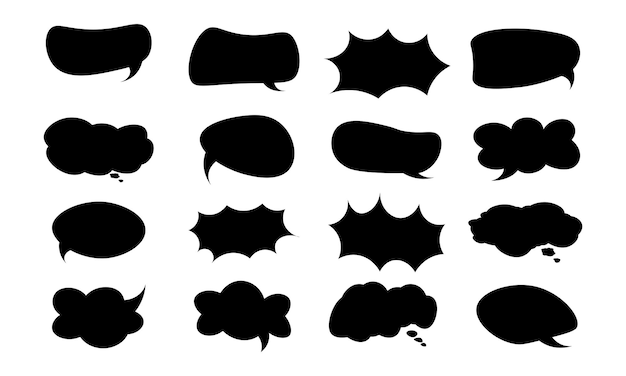 Vector illustration of a collection of speech bubbles with various shapes