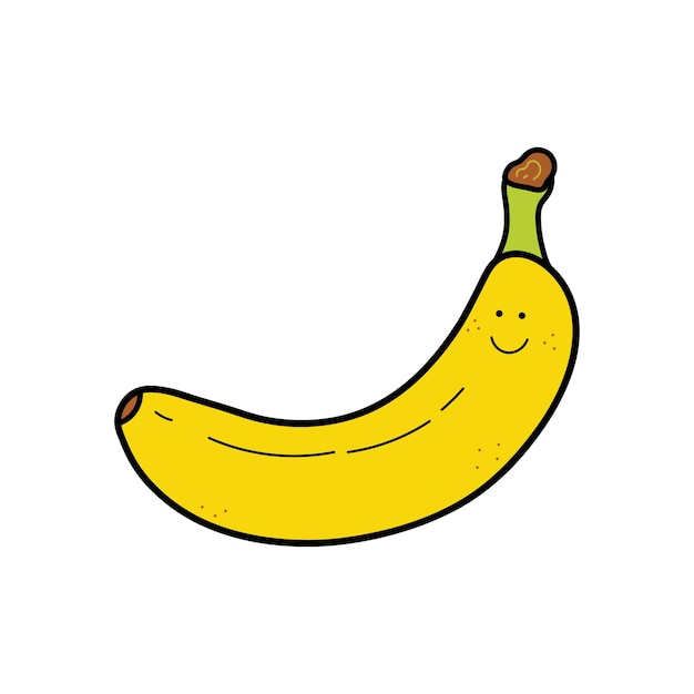 Vector illustration color children smiling fruit banana clipart