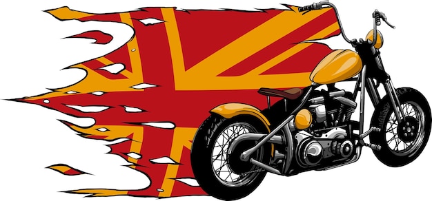 Vector illustration of color motorcycle