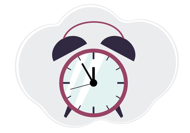 Vector illustration of colored alarm clock with arrows