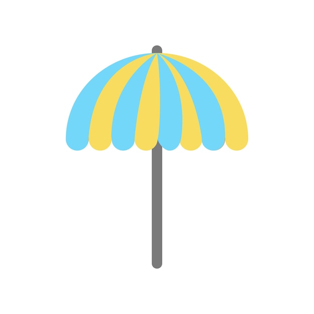 Vector vector illustration of colorful beach umbrella on white background