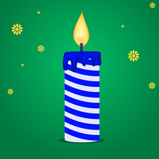 Vector illustration of colorful and decorated burning candle