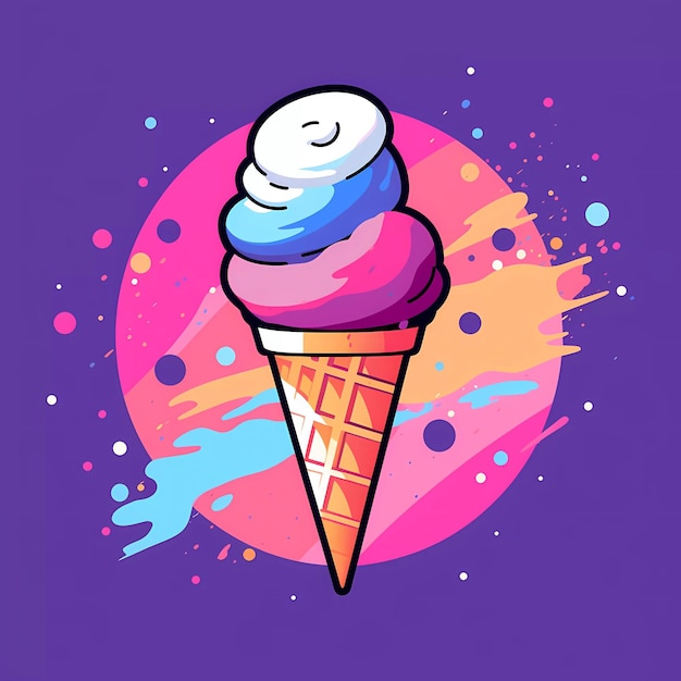 Vector illustration of colorful ice cream