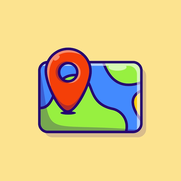 vector illustration of colorful map icon