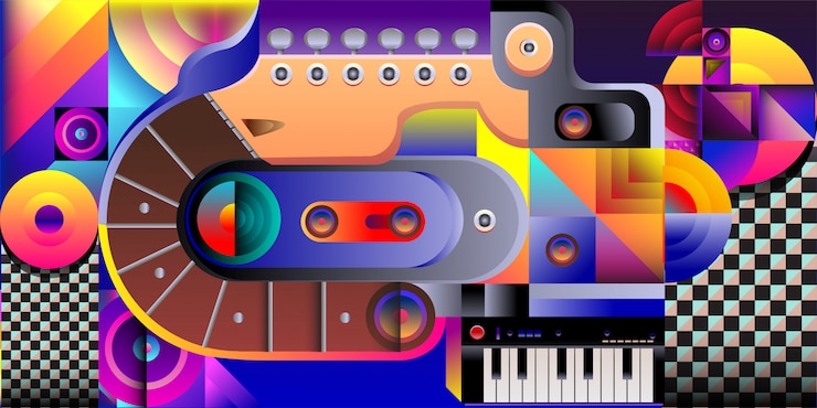 Vector vector illustration colorful music background