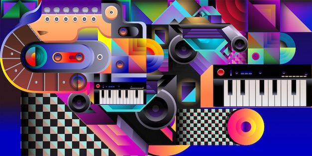 Vector illustration colorful music background