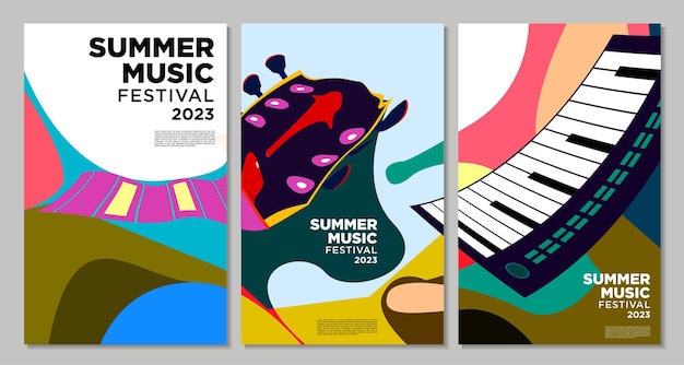 Vector illustration colorful summer music festival banner design