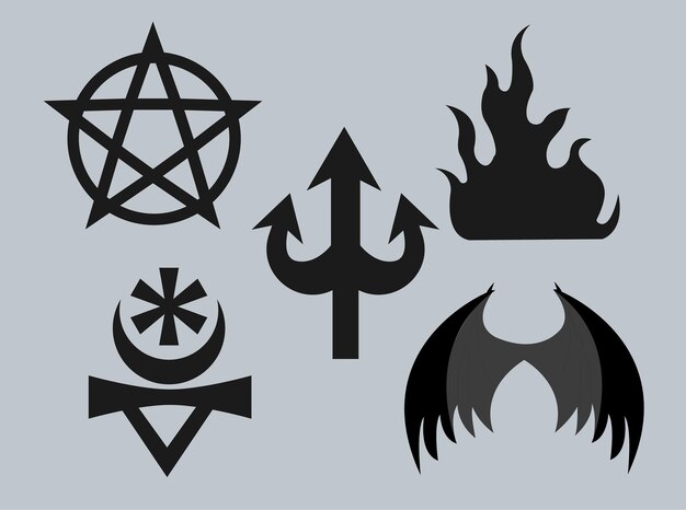 Vector illustration combo of horror icon design on grey colour background