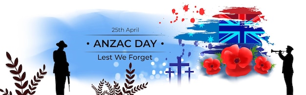 Vector illustration concept of Anzac Day banner