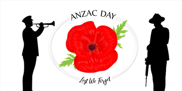 Vettore concetto di illustrazione vettoriale del banner di anzac day