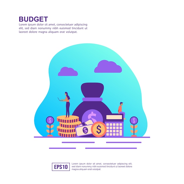 Vector vector illustration concept of budget