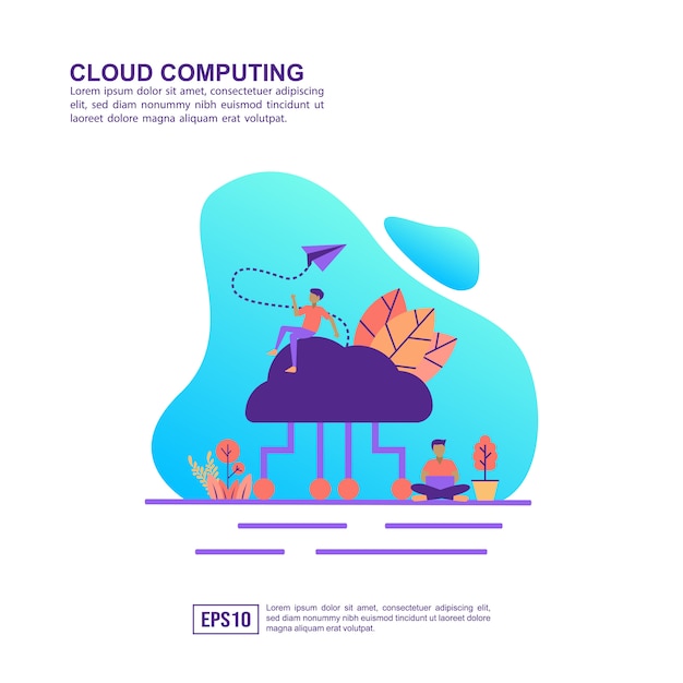 Vector vector illustration concept of cloud computing