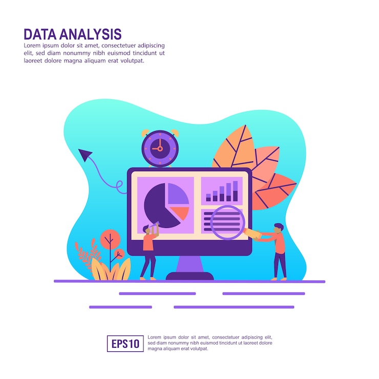 Vector vector illustration concept of data analysis