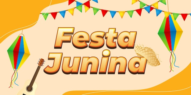 Vector illustration concept of Festa Junina greeting