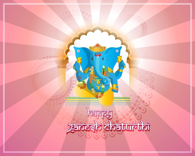 Vector illustration concept of ganesh chaturthi festival greeting