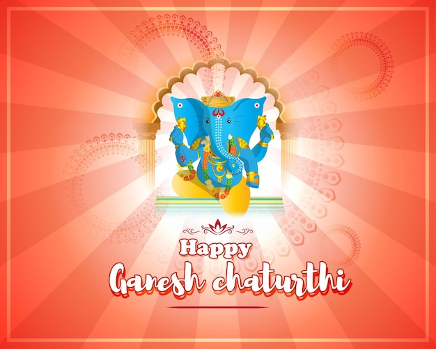 Vector illustration concept of ganesh chaturthi festival greeting