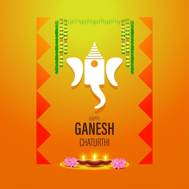 Vector illustration concept of Ganesh Chaturthi festival greeting